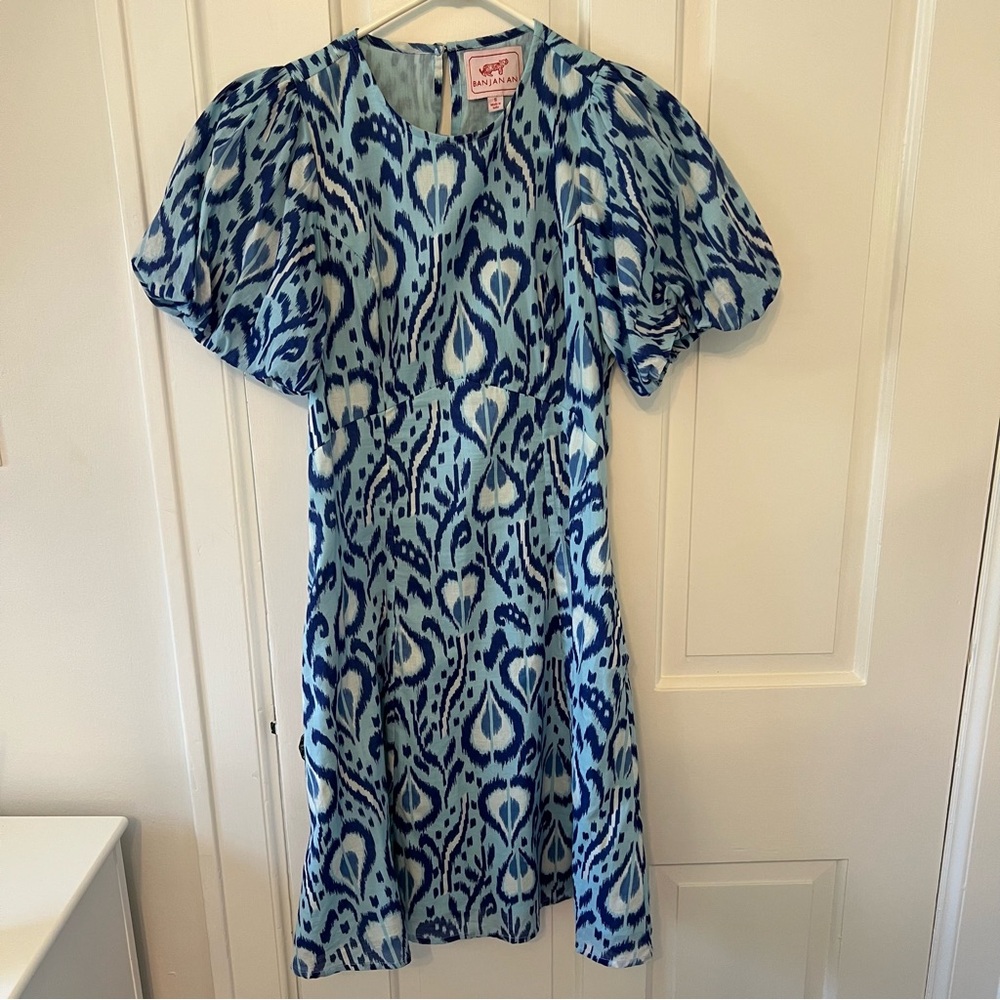 Banjanan Blue and White Ikat Dress